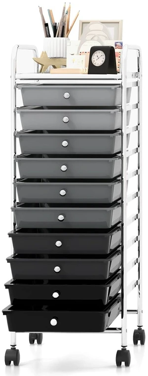 10 Drawers Rolling Storage Cart, Multipurpose Craft Storage Cart with Wheels, Mobile Tools Scrapbook Paper Organizer Cart for Office School Home Use 10 Drawers Rolling Storage Cart, Multipurpose Craft Storage Cart with Wheels, Mobile Tools Scrapbook Paper Organizer Cart for Office School Home Use