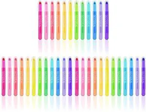 Bible Highlighters, 36 Pack Assorted Colors Gel Highlighters Pens Set, Wax Bible Markers for Study Journaling School Book Supplies Bible Highlighters, 36 Pack Assorted Colors Gel Highlighters Pens Set, Wax Bible Markers for Study Journaling School Book Supplies