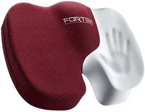 Seat Cushion, Office Chair Cushion for Tailbone Sciatica Pain Relief Memory Foam Pillow for Car | Ergonomic Design | Washable Cover | Non Slip | Red Seat Cushion, Office Chair Cushion for Tailbone Sciatica Pain Relief Memory Foam Pillow for Car | Ergonomic Design | Washable Cover | Non Slip | Red