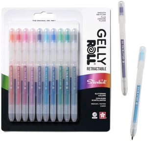 Gelly Roll Retractable Gel Pens, Stardust Assorted, 10 Pack Gelly Roll Retractable Gel Pens, Stardust Assorted, 10 Pack