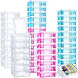 50 Pcs Plastic Crayon Box with Lid 4.8 x 3.4 x 1.6, Clear,Red,Blue Small Crayon Storage Containers Bulk, for Office School Classroom, Art Crafts Pen Pencil Organizers, Back to School Supplies 50 Pcs Plastic Crayon Box with Lid 4.8 x 3.4 x 1.6, Clear,Red,Blue Small Crayon Storage Containers Bulk, for Office School Classroom, Art Crafts Pen Pencil Organizers, Back to School Supplies