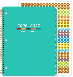 Student Planner 2026-2027 - Monthly and Weekly School Planner 2026-2027 with Colorful Tabs & Stickers, July 2026 - June 2027, 11" × 9", Academic Planner for Middle or High School -Green Student Planner 2026-2027 - Monthly and Weekly School Planner 2026-2027 with Colorful Tabs & Stickers, July 2026 - June 2027, 11" × 9", Academic Planner for Middle or High School -Green