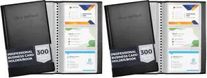 Professional Business Card Holder/Book with Black Cover, Holds 300 Business Cards (Pack of 2) Professional Business Card Holder/Book with Black Cover, Holds 300 Business Cards (Pack of 2)