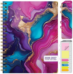 HARDCOVER Academic Year 2026-2027 Planner: 14 Months (May 2026 Through June 2027) 8.5"x 11" Daily Weekly Monthly Planner Yearly Agenda. Bookmark, Pocket Folder and Sticky Note Set (Pink Purple Marble) HARDCOVER Academic Year 2026-2027 Planner: 14 Months (May 2026 Through June 2027) 8.5"x 11" Daily Weekly Monthly Planner Yearly Agenda. Bookmark, Pocket Folder and Sticky Note Set (Pink Purple Marble)