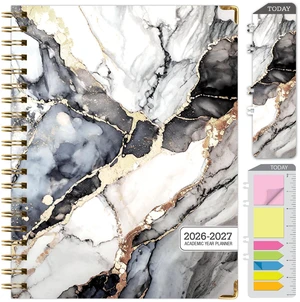 HARDCOVER Academic Year 2026-2027 Planner: 14 Months (May 2026 Through June 2027) 8.5"x 11" Daily Weekly Monthly Planner Yearly Agenda. Bookmark, Pocket Folder and Sticky Note Set (Black Gold Marble) HARDCOVER Academic Year 2026-2027 Planner: 14 Months (May 2026 Through June 2027) 8.5"x 11" Daily Weekly Monthly Planner Yearly Agenda. Bookmark, Pocket Folder and Sticky Note Set (Black Gold Marble)