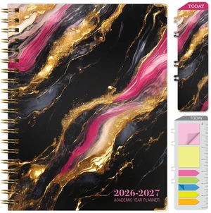HARDCOVER Academic Year 2026-2027 Planner: 14 Months (May 2026 Through June 2027) 8.5"x 11" Daily Weekly Monthly Planner Yearly Agenda. Bookmark, Pocket Folder and Sticky Note Set (Dark Gold Marble) HARDCOVER Academic Year 2026-2027 Planner: 14 Months (May 2026 Through June 2027) 8.5"x 11" Daily Weekly Monthly Planner Yearly Agenda. Bookmark, Pocket Folder and Sticky Note Set (Dark Gold Marble)