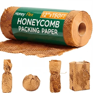12" x 150FT Honeycomb Packing Paper Roll for Moving & Shipping Expandable Kraft Cushion Wrap for Small Business Packaging Eco Friendly Protective Packing Material 12" x 150FT Honeycomb Packing Paper Roll for Moving & Shipping Expandable Kraft Cushion Wrap for Small Business Packaging Eco Friendly Protective Packing Material