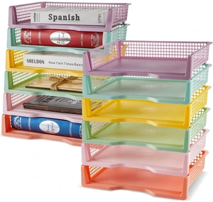 12 Pack Plastic Turn in Paper Trays for Classroom Pastel Storage Bin Basket Organizers for School Teacher Supplies Classroom Office Home Organization Storage Tray Holds 4A Paper File Document 12 Pack Plastic Turn in Paper Trays for Classroom Pastel Storage Bin Basket Organizers for School Teacher Supplies Classroom Office Home Organization Storage Tray Holds 4A Paper File Document