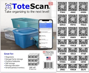 HD (Heavy Duty) Intelligent QR Labels for Organization/Moving/Storage (45 Unique Labels, 2.5"x3") HD (Heavy Duty) Intelligent QR Labels for Organization/Moving/Storage (45 Unique Labels, 2.5"x3")