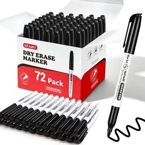 Black Dry Erase Markers Fine Tip, 72 Pack, 1-2mm Line, Low Odor Easily Erases, for Whiteboards & Non-Porous Surface, Ideal for Classroom, Office, Home, Teacher Supplies, Back to School Black Dry Erase Markers Fine Tip, 72 Pack, 1-2mm Line, Low Odor Easily Erases, for Whiteboards & Non-Porous Surface, Ideal for Classroom, Office, Home, Teacher Supplies, Back to School