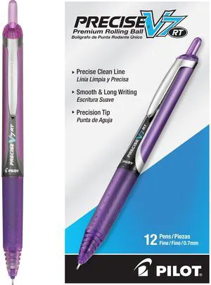 Precise V7 RT Liquid Ink Rollerball Pens, Purple Ink Pens, 12-Pack Precise V7 RT Liquid Ink Rollerball Pens, Purple Ink Pens, 12-Pack