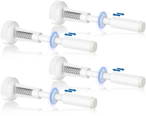 4Pcs Adjustable Spring Door Stop, 4.17-5.35in Long Door Stoppers, White Door Stoppers with Silicone Tip, Matte Black Door Stop for Bottom of Door, Screw & Adhesive Installation 4Pcs Adjustable Spring Door Stop, 4.17-5.35in Long Door Stoppers, White Door Stoppers with Silicone Tip, Matte Black Door Stop for Bottom of Door, Screw & Adhesive Installation