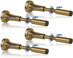 4Pcs Adjustable Spring Door Stop, 4.17-5.35in Long Door Stoppers, Bronze Door Stoppers with Silicone Tip, Matte Black Door Stop for Bottom of Door, Screw & Adhesive Installation 4Pcs Adjustable Spring Door Stop, 4.17-5.35in Long Door Stoppers, Bronze Door Stoppers with Silicone Tip, Matte Black Door Stop for Bottom of Door, Screw & Adhesive Installation