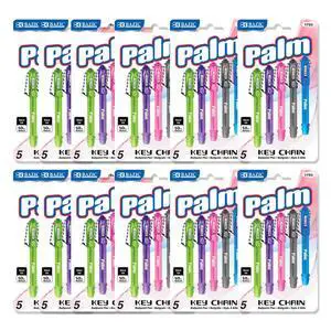 Palm Ballpoint Pens, Key Chain, Black Ink, 5 Ct, 12-Pack Mini black ink ballpoint pens, 1.0 mm medium, Key chain + pocket clip, Compact for bags, Lanyards, Travel, Bulk pack Palm Ballpoint Pens, Key Chain, Black Ink, 5 Ct, 12-Pack Mini black ink ballpoint pens, 1.0 mm medium, Key chain + pocket clip, Compact for bags, Lanyards, Travel, Bulk pack