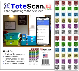 HD Color (Heavy Duty, Tough Labels) Intelligent Smart QR Codes for Organization/Moving/Storage (48 Unique Labels, 1.5"x1.5"). Easily Pack and Track Your Items HD Color (Heavy Duty, Tough Labels) Intelligent Smart QR Codes for Organization/Moving/Storage (48 Unique Labels, 1.5"x1.5"). Easily Pack and Track Your Items