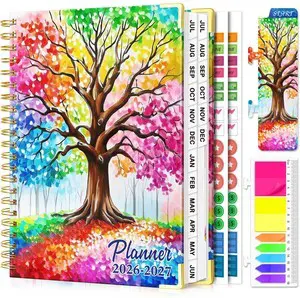 Academic Planner 2026-2027, 18 Months Daily Weekly Monthly Calendar Planner July 2026 - Dec 2027, 9" x 11.6" A4, Hardcover Agenda Organizer with Tabs, Inner Pocket, Bookmark, Stickers, Sticky Note Set Academic Planner 2026-2027, 18 Months Daily Weekly Monthly Calendar Planner July 2026 - Dec 2027, 9" x 11.6" A4, Hardcover Agenda Organizer with Tabs, Inner Pocket, Bookmark, Stickers, Sticky Note Set