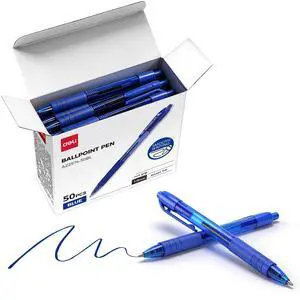Pens Bulk,50 Pack Ballpoint Pens Blue Ink 1.0MM Medium Point Smooth Writing Retractable Pen with Soft Grip, No Bleed, Fast Dry for Office School Home Use Pens Bulk,50 Pack Ballpoint Pens Blue Ink 1.0MM Medium Point Smooth Writing Retractable Pen with Soft Grip, No Bleed, Fast Dry for Office School Home Use