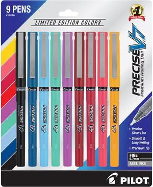Precise V7 Rollerball, Limited Edition Assorted Colors, Pack of 9 Precise V7 Rollerball, Limited Edition Assorted Colors, Pack of 9