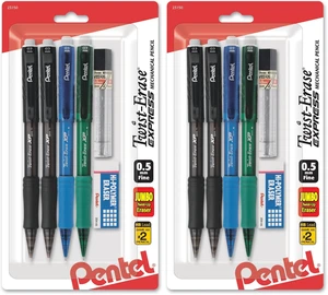 Twist-Erase Express Mechanical Pencil, (0.5mm), Assorted Barrel Colors (QE415LZBP4) (Pack of 2) Twist-Erase Express Mechanical Pencil, (0.5mm), Assorted Barrel Colors (QE415LZBP4) (Pack of 2)