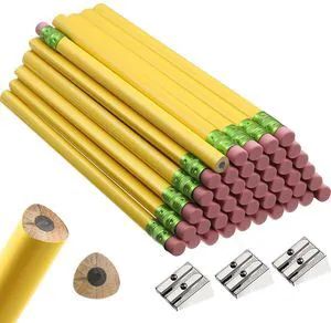 48 Pcs Large Pencils 3 Sharpeners,Yellow+green,Triangle Jumbo Thick Grip, Preschoolers Kindergarten Beginners, My First Pencil Set, Easy Hold Kids School Writing Practice Supplies 48 Pcs Large Pencils 3 Sharpeners,Yellow+green,Triangle Jumbo Thick Grip, Preschoolers Kindergarten Beginners, My First Pencil Set, Easy Hold Kids School Writing Practice Supplies