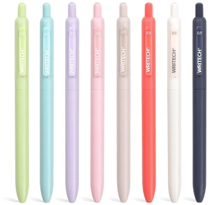 Gel Pens Fine Point: 0.5mm Multicolor Ink Silent Click Pen 8ct Bullet Tip Colored Pens No Smear Smudge Bleed Smooth Writing for Journaling Note Taking & Drawing Teachers Office Gel Pens Fine Point: 0.5mm Multicolor Ink Silent Click Pen 8ct Bullet Tip Colored Pens No Smear Smudge Bleed Smooth Writing for Journaling Note Taking & Drawing Teachers Office