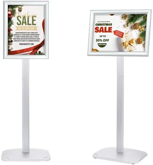 Heavy Duty Pedestal Sign Holder, 8.5 x 11" Floor Standing Sign Holder Adjustable Vertical & Horizontal Sign Stand for Display, Weighted Base for Indoor/Outdoor Advertising, Silver, 1 Pack Heavy Duty Pedestal Sign Holder, 8.5 x 11" Floor Standing Sign Holder Adjustable Vertical & Horizontal Sign Stand for Display, Weighted Base for Indoor/Outdoor Advertising, Silver, 1 Pack