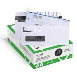 500 Self Seal QuickBooks Double Window Security Check Envelopes - for Business Laser Checks, Ultra Security Tinted, Self Adhesive Peel & Seal White, Size 3 5/8 x 8 11/16-24lb NOT for INVOICES (26865) 500 Self Seal QuickBooks Double Window Security Check Envelopes - for Business Laser Checks, Ultra Security Tinted, Self Adhesive Peel & Seal White, Size 3 5/8 x 8 11/16-24lb NOT for INVOICES (26865)