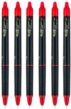 FriXion Synergy Clicker Retractable & Erasable Gel Ink Pens, 0.5mm Extra Fine Point, Red Ink, 6-pack FriXion Synergy Clicker Retractable & Erasable Gel Ink Pens, 0.5mm Extra Fine Point, Red Ink, 6-pack
