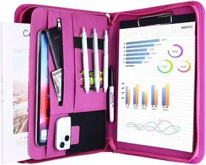 Portfolio Business Padfolio Folder with Zipper -Magenta Conference Meeting Executive File Legal Document Organizer with Pockets Letter Size A10 Writing Pad Notepad Padfolio Portfolio Business Padfolio Folder with Zipper -Magenta Conference Meeting Executive File Legal Document Organizer with Pockets Letter Size A10 Writing Pad Notepad Padfolio