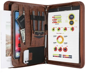 Portfolio Business Padfolio Folder with Zipper -Brown Conference Meeting Executive File Legal Document Organizer with Pockets Letter Size A6 Writing Pad Notepad Padfolio Portfolio Business Padfolio Folder with Zipper -Brown Conference Meeting Executive File Legal Document Organizer with Pockets Letter Size A6 Writing Pad Notepad Padfolio