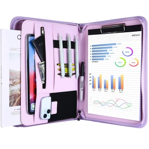 Portfolio Business Padfolio Folder with Zipper -Purple Conference Meeting Executive File Legal Document Organizer with Pockets Letter Size A9 Writing Pad Notepad Padfolio Portfolio Business Padfolio Folder with Zipper -Purple Conference Meeting Executive File Legal Document Organizer with Pockets Letter Size A9 Writing Pad Notepad Padfolio