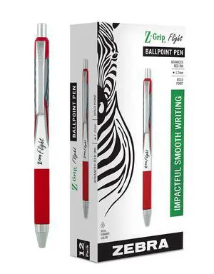 Z-Grip Flight Retractable Ballpoint Pen, Red Ink, 1.2mm, 12-Pack Silky Smooth Writing, Low Viscosity Ink, Bold Point Tip, Ideal for School and Teacher Supplies, and Office Supplies (21930) Z-Grip Flight Retractable Ballpoint Pen, Red Ink, 1.2mm, 12-Pack Silky Smooth Writing, Low Viscosity Ink, Bold Point Tip, Ideal for School and Teacher Supplies, and Office Supplies (21930)