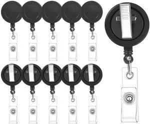 30 Pack Retractable Badge Reels with Swivel Alligator Clip, Black 23.6" Retractable Cord, Abs Shell, Secure 360° Clip, For Badges, Keys, Nurses, Teachers, Office Use 30 Pack Retractable Badge Reels with Swivel Alligator Clip, Black 23.6" Retractable Cord, Abs Shell, Secure 360° Clip, For Badges, Keys, Nurses, Teachers, Office Use