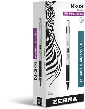 STEEL M-301 Mechanical Pencil, 0.7mm Medium Point, 12-Pack Stainless Steel Barrel, Textured Grip, Lightweight Design, Built-In-Eraser, Refillable, Office and School Supplies (54310) STEEL M-301 Mechanical Pencil, 0.7mm Medium Point, 12-Pack Stainless Steel Barrel, Textured Grip, Lightweight Design, Built-In-Eraser, Refillable, Office and School Supplies (54310)