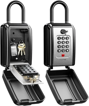 Lock Box for Keys with Code, Portable Shackle Key Lock Box with Resettable Code, 12-Digit Combination Outdoor Lockbox, Large Capacity & Weatherproof Key Safe Storage for Home, Office, Apartment Lock Box for Keys with Code, Portable Shackle Key Lock Box with Resettable Code, 12-Digit Combination Outdoor Lockbox, Large Capacity & Weatherproof Key Safe Storage for Home, Office, Apartment
