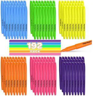 192 Pack Highlighters Assorted Colors Bulk - Chisel Tip No Bleed Dry-Quickly Markers Set for Office Classroom Supplies, Back to School Gifts for Students Teachers 192 Pack Highlighters Assorted Colors Bulk - Chisel Tip No Bleed Dry-Quickly Markers Set for Office Classroom Supplies, Back to School Gifts for Students Teachers