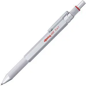 600 3-in-1 Multicolor Pen and Mechanical Pencil, Switches Between 2 Ballpoint Pen Fine Point Tips (Black and Red Ink) and 1 Mechanical Pencil Tip (0.5mm Lead), Silver Barrel 600 3-in-1 Multicolor Pen and Mechanical Pencil, Switches Between 2 Ballpoint Pen Fine Point Tips (Black and Red Ink) and 1 Mechanical Pencil Tip (0.5mm Lead), Silver Barrel