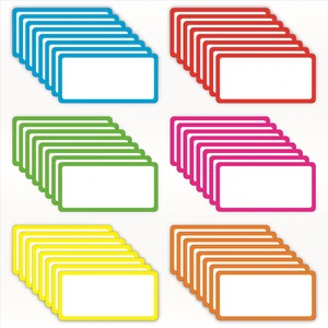 Magnetic Dry Erase Labels, 2" x 4", 48 Pack Blank with Color Borders, Reusable Magnetic Name Tags, For Home, Office, Classroom Magnetic Dry Erase Labels, 2" x 4", 48 Pack Blank with Color Borders, Reusable Magnetic Name Tags, For Home, Office, Classroom