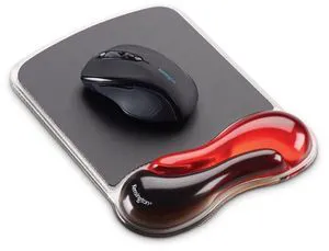 Duo Gel Mouse Pad with Wrist Rest - Red (K62402AM) Ergonomic gel cushioning, non-skid backing, supports wrist during extended mouse use Duo Gel Mouse Pad with Wrist Rest - Red (K62402AM) Ergonomic gel cushioning, non-skid backing, supports wrist during extended mouse use