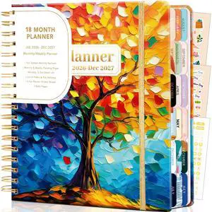 Planner 2026-2027 18 Month Weekly Monthly Calendar Daily Planners July 2026-Dec 2027, Yearly Hardcover 26-27 Planner for Women with Stickers Tabs Spiral Bound Agenda, Tree of Life, 8.3"x9.1 Planner 2026-2027 18 Month Weekly Monthly Calendar Daily Planners July 2026-Dec 2027, Yearly Hardcover 26-27 Planner for Women with Stickers Tabs Spiral Bound Agenda, Tree of Life, 8.3"x9.1