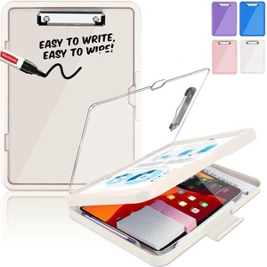Clipboard, Clipboard with Storage, Heavy Duty Clip Boards 8.5x11, Protective Over Molded Edge, Plastic Clipboards, Contractor Folder with Internal Pen Pouch for Driver (White) Clipboard, Clipboard with Storage, Heavy Duty Clip Boards 8.5x11, Protective Over Molded Edge, Plastic Clipboards, Contractor Folder with Internal Pen Pouch for Driver (White)