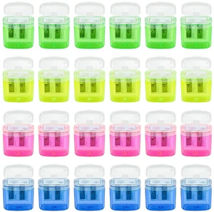 24Pcs Pencil Sharpener Manual, Assorted Color Small Dual Hole Pencil Sharpeners Bulk with Lid with Lid for School Office Home (Rectangle-24) 24Pcs Pencil Sharpener Manual, Assorted Color Small Dual Hole Pencil Sharpeners Bulk with Lid with Lid for School Office Home (Rectangle-24)