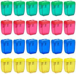 24Pcs Pencil Sharpener Manual, Small Dual Hole Pencil Sharpeners Bulk for School Office Home, Back to School Supplies 24Pcs Pencil Sharpener Manual, Small Dual Hole Pencil Sharpeners Bulk for School Office Home, Back to School Supplies