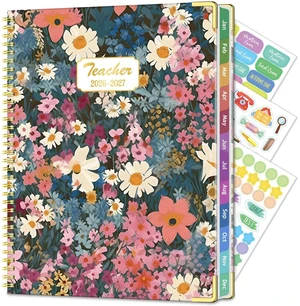 Teacher Planner 2026-2027 Academic Year, Lesson Plan Book 8.5"x11" July 2026-June 2027, Teacher Calendar with 14 Checklists & Gold Corners for Homeschool & Classroom Organization, Floral Teacher Planner 2026-2027 Academic Year, Lesson Plan Book 8.5"x11" July 2026-June 2027, Teacher Calendar with 14 Checklists & Gold Corners for Homeschool & Classroom Organization, Floral