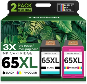65XL Ink Cartridges Black Color Combo Pack High-Yield Replacement for HP Ink 65 XL HP65 use with Envy 5055 5000 5052 Deskjet 3755 3700 3752 2600 2622 2652 Printers (2-Pack) 65XL Ink Cartridges Black Color Combo Pack High-Yield Replacement for HP Ink 65 XL HP65 use with Envy 5055 5000 5052 Deskjet 3755 3700 3752 2600 2622 2652 Printers (2-Pack)