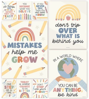 Motivational Poster for Classroom Decor Teacher Must Haves School Posters Boho Pastel Growth Mindset Posters, Inspirational Wall Decor Middle School, Elementary Bulletin Board Decorations Motivational Poster for Classroom Decor Teacher Must Haves School Posters Boho Pastel Growth Mindset Posters, Inspirational Wall Decor Middle School, Elementary Bulletin Board Decorations