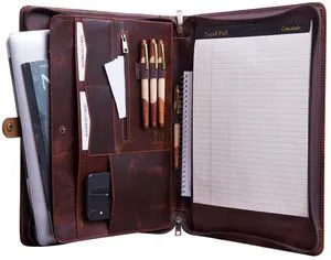 Genuine Leather Business Portfolio Padfolio Folder with Zipper for Men, Men's Leather Padfolio Folder for 13" Laptop, Business Portfolio for Letter Size Notepad, Graduation GiftOil Wax Genuine Leather Business Portfolio Padfolio Folder with Zipper for Men, Men's Leather Padfolio Folder for 13" Laptop, Business Portfolio for Letter Size Notepad, Graduation GiftOil Wax