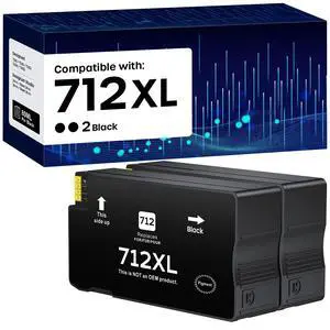 712XL 712 Ink Cartridges High Yield Compatible Replacement for HP 712XL 712 XL 712 Ink Cartridges for DesignJet T650 T630 T230 T210 Studio Plotter Printer (2 Black, 80-ML Black) 712XL 712 Ink Cartridges High Yield Compatible Replacement for HP 712XL 712 XL 712 Ink Cartridges for DesignJet T650 T630 T230 T210 Studio Plotter Printer (2 Black, 80-ML Black)