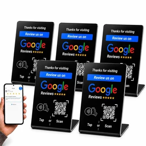 NFC Tap Google Review Stand, Black, Compact 4.3"x2.7", 5-Stands Boost Customer Feedback, Tap & Scan QR, No App, No Subscription, Works on iPhone & Android NFC Tap Google Review Stand, Black, Compact 4.3"x2.7", 5-Stands Boost Customer Feedback, Tap & Scan QR, No App, No Subscription, Works on iPhone & Android