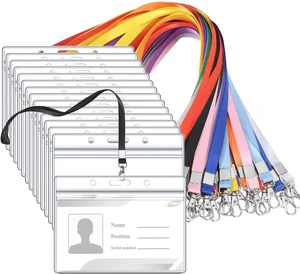 30 Pack Id Badge Lanyards with Clear Holders, Multicolor 10 Colors, Polyester Lanyards, Waterproof Horizontal Holders, 17.7 In Strap, Fits School, Office, Events 30 Pack Id Badge Lanyards with Clear Holders, Multicolor 10 Colors, Polyester Lanyards, Waterproof Horizontal Holders, 17.7 In Strap, Fits School, Office, Events